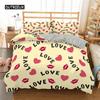 Love Heart Duvet Cover Set King Size Black Red Heart Spot Twin Quilt Cover Arrow of Love Polyester Bedding Set for Teens Couples