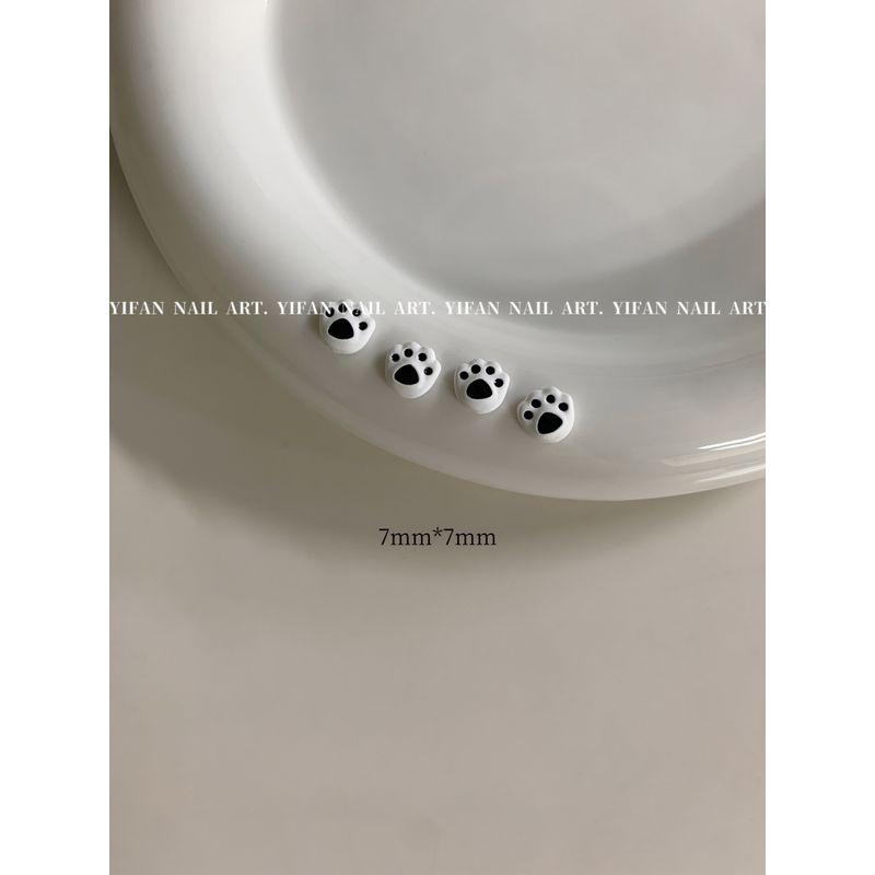 

J180n66 Dark Style Cute Cat Nail Sticker N66-2. [White Cat s Paws 5]]