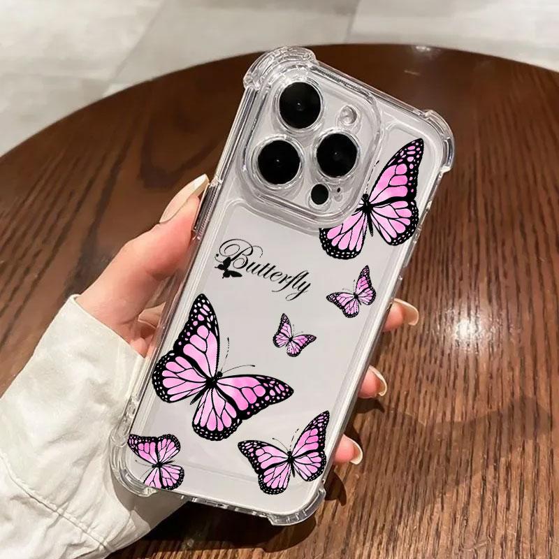

Pink Butterfly Phone Case For Samsung Galaxy A57 A56 A36 A37 A55 A54 A52 A35 A34 A17 A16 A15 A07 A06 5G A14 A57 Soft Clear Cover Galaxy A06(4G)