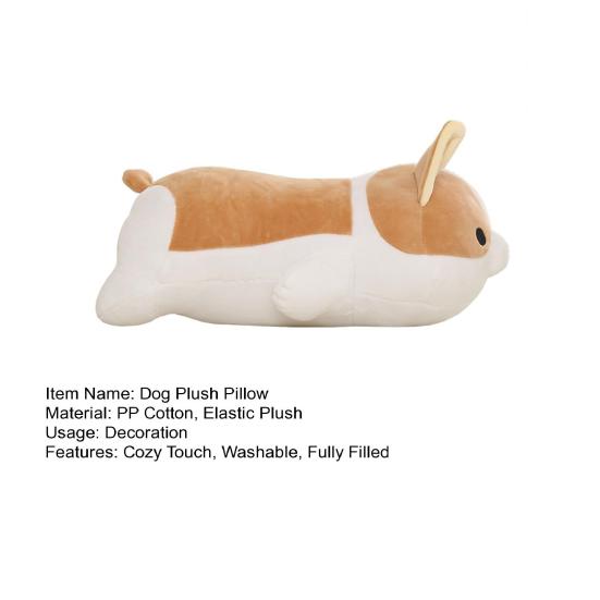40cm Corgi Hund Plyschkudde PP Bomullsfyllning Söt Liggande Valp Docka Plyschdjur Sovkudde Valp Plyschleksak