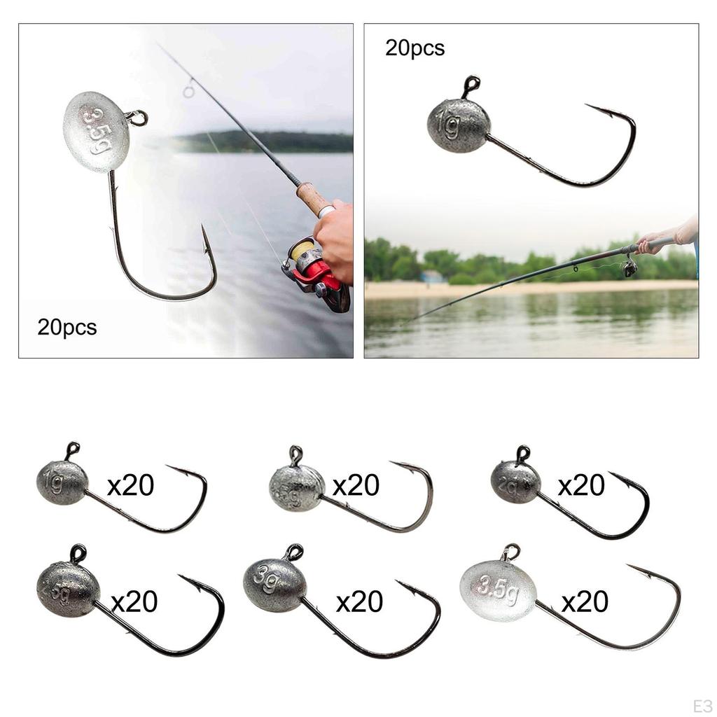 20 Pieces Egg Fishing Hooks Baits Attachments Practical High Carbon Steel Portable Equipment