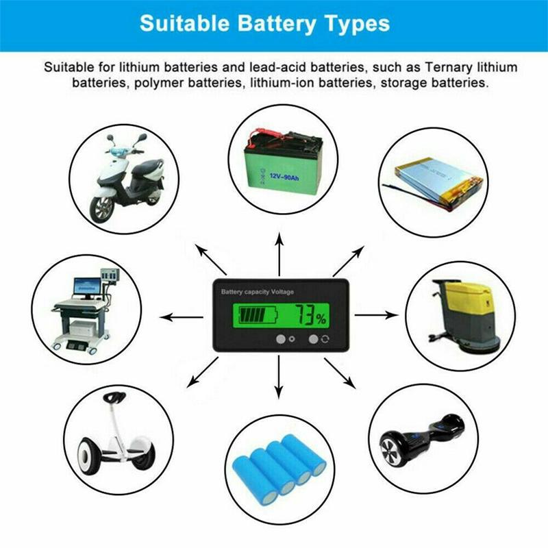 Lcd 12v 24v 36v 48v Battery Status Voltmeter Monitor Caravan Brand New Lead-acid Battery Lithium Battery Gy-6s Power Display