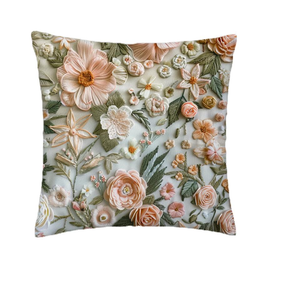 1pcs 45cm 3D Soft Cushion Pillow Cover Elegant Plant Floral Pillowcase for Home Living Room Bedroom Decoration Cushion Cover