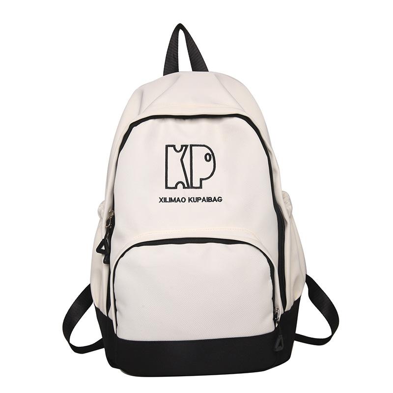 

Шкільний жіночий рюкзак для приміських поїздок блокового кольору, рюкзак для старшокласників великої місткості чорний