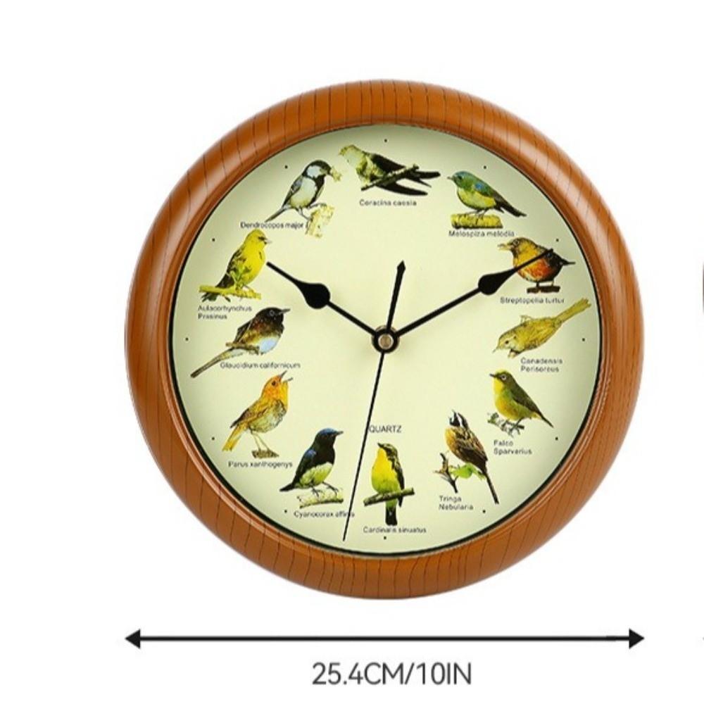 Sound Feature Wall Hanging Clock 10 Inch Musical Wall Clock Singing Bird Clock  Room Decoration