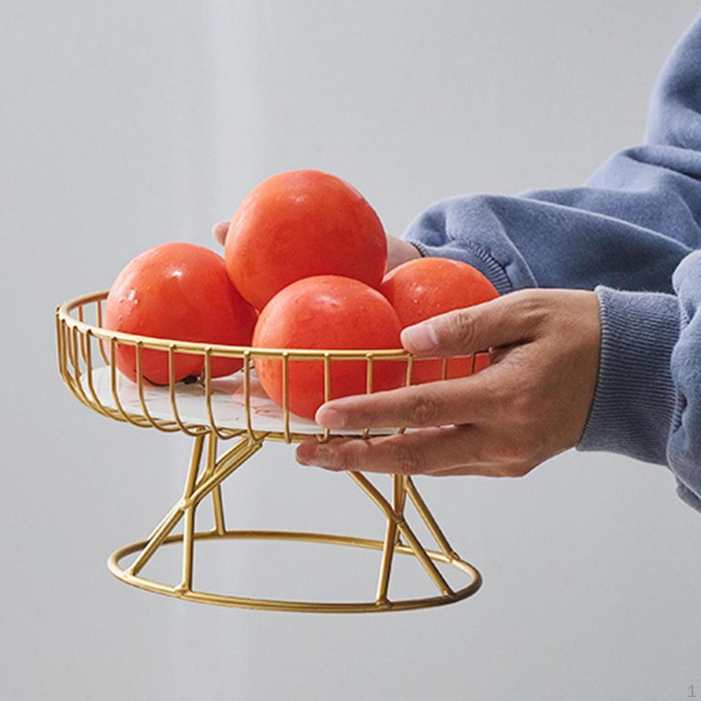 Goldener Obst- und Kuchenhalter aus Metall mit Eisendraht für die Arbeitsplatte, für Gemüse und Brot, handgefertigt