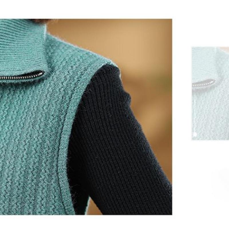 Strickweste für den Frühling für Mütter und ältere Frauen im mittleren Alter und im Herbst, kurze Strickweste