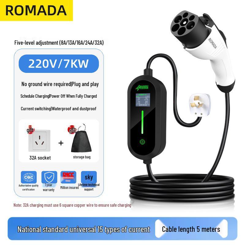 ROMADA Tragbares 3,5/7kW Elektroauto-Ladegerät für BYD-Fahrzeuge