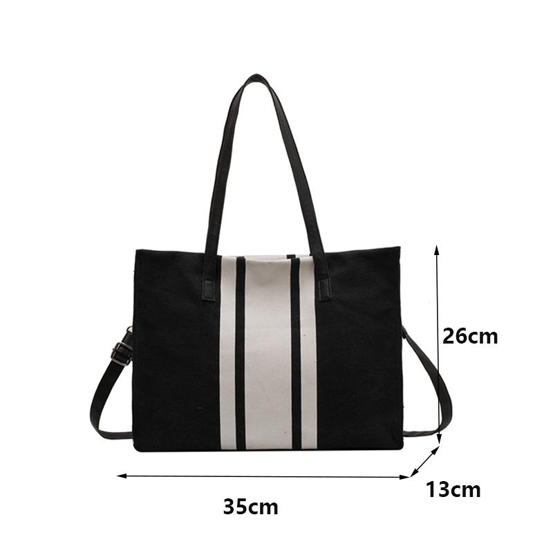 Proste płócienne paski dekoracyjne torebki wiaderkowe damskie górny uchwyt torba typu tote duża pojemność swobodne torby na ramię crossbody