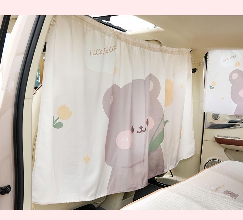 Tulip Bear Car Window Privacy Curtain - Sun Protection & Heat Insulation Shade for Baby