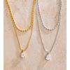 Yhpup New Stainless Steel Double Layer Pendant Necklace Exquisite 2025 Zircon Water Drop Chic Stacking Korean Fashion Jewelry