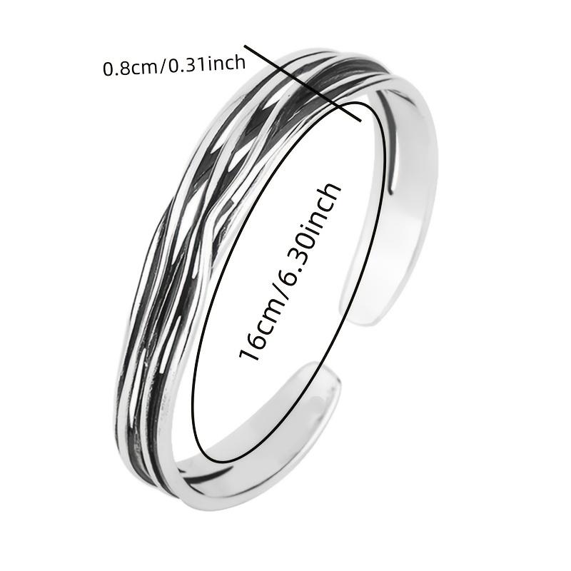 European and American Vintage Distressed Multi-layered Open Bangle, Simple Distressed Alloy Bracelet, Niche Fashion, Trendy and Versatile Accessory
