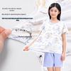 Girls' Summer Short Sleeve Cartoon Pajama Set