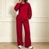 Women's Casual Neck Sweatshirt and Pants Set with Pockets, Fall Winter Comfortable Outfit