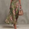 YYFS Abiti casual senza maniche con stampa floreale, a vita alta, con scollo a V, alla moda estiva da donna