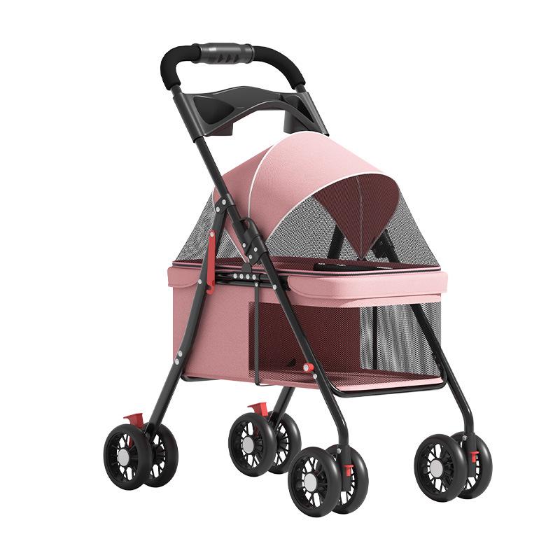 Foldable Pet Stroller for Dogs and Cats - Cross-Border Export