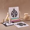 Baby Wooden Montessori Toys Mirror Tummy Time Infant Mirror Black White Contrast Visual Stimulation Sensory Development Toys