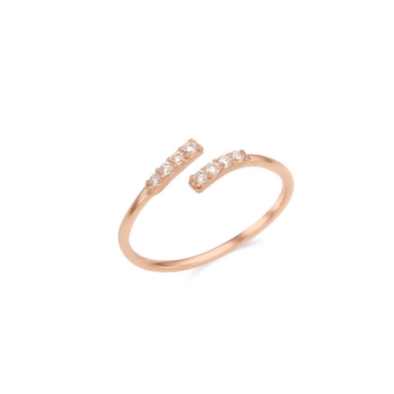 Tirr Lirr Hug Twist Silver Pink Ring TRSSVP13458M-S
