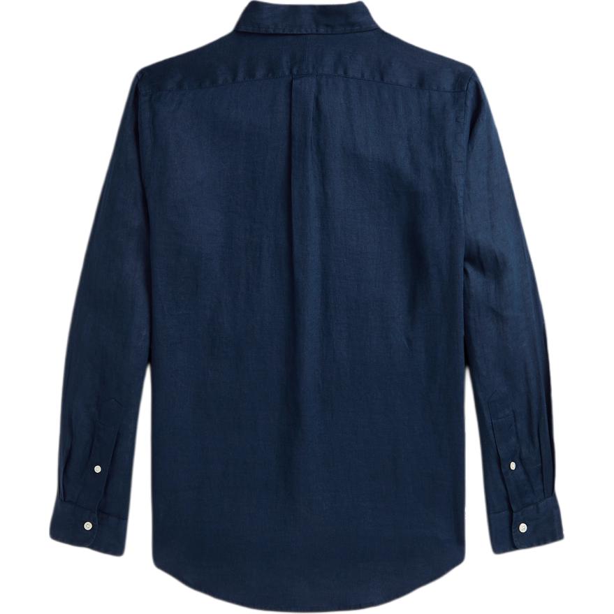 Polo Ralph Lauren Solid Logo Embroidered Point Collar Long Sleeve Shirt Men shirts Dark-Blue MNPOWOV16824139-410