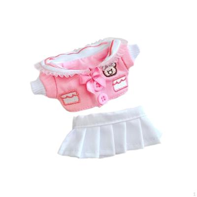 15 Cm Plush Doll Wardrobe with Skirt And Accessories