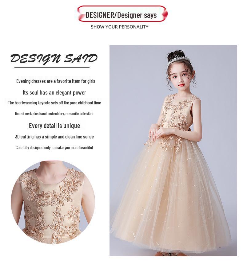 Girls' Puffy Princess Dress: Summer Flower Girl Gown for Weddings, Birthdays, and Performances