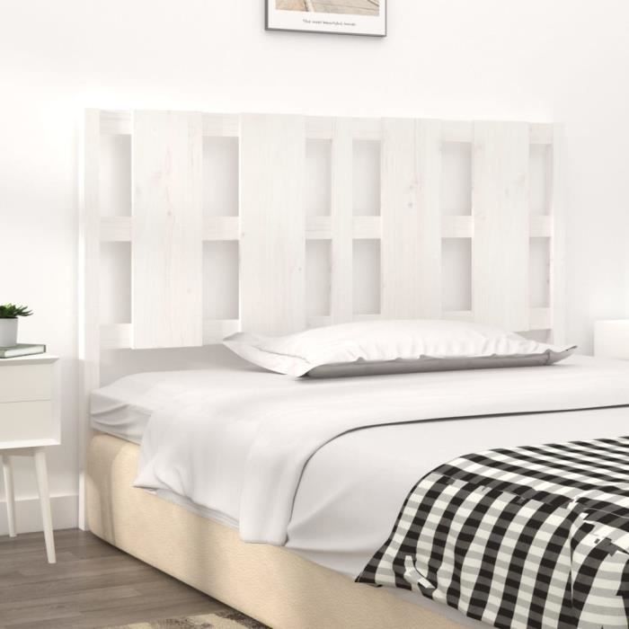 VidaXL Headboard White 125.5x4x100 Cm Solid Pine Wood 817981