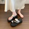 Fashion Niche Design Sense Rhinestone Thick Bottom Heightening Flip-flops Women's 2025 Summer New with Skirt Cool Slippers