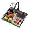 Kitchen Sink, Black Drop-in Dishwash Sink, Stainless Steel Single Bowl Sink, Kitchen Sink Faucet Combo Set, Corner Kitchen Workstation Sink