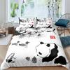 Panda Duvet Cover Set King Queen Cute Animal Different Poses Bamboo Branch Bedding Set Black White 2/3pcs Polyester Quilt Cover