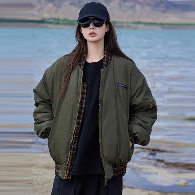 Γυναικείο Μπουφάν Πτήσης σε Στυλ Βίντατζ, Βαμβακερό Παλτό, Ζεστά Ρούχα