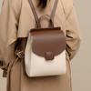 Womens Genuine Leather Small Backpack Travel Commute College Student Daily Use Soft Shoulder Bag With Zippered Pockets