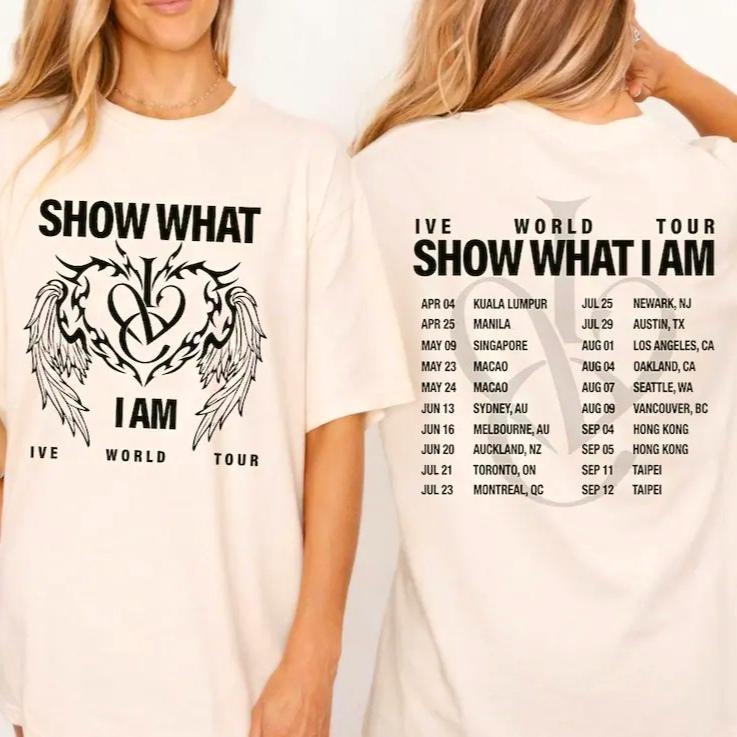 2026 Retro Ive Show What I Am Tour T-shirt Unisex Hip Hop Y2K Gothic Hip Hop Streetwear T-shirt Breathable Streetwear Short Sleeve Casual Tees