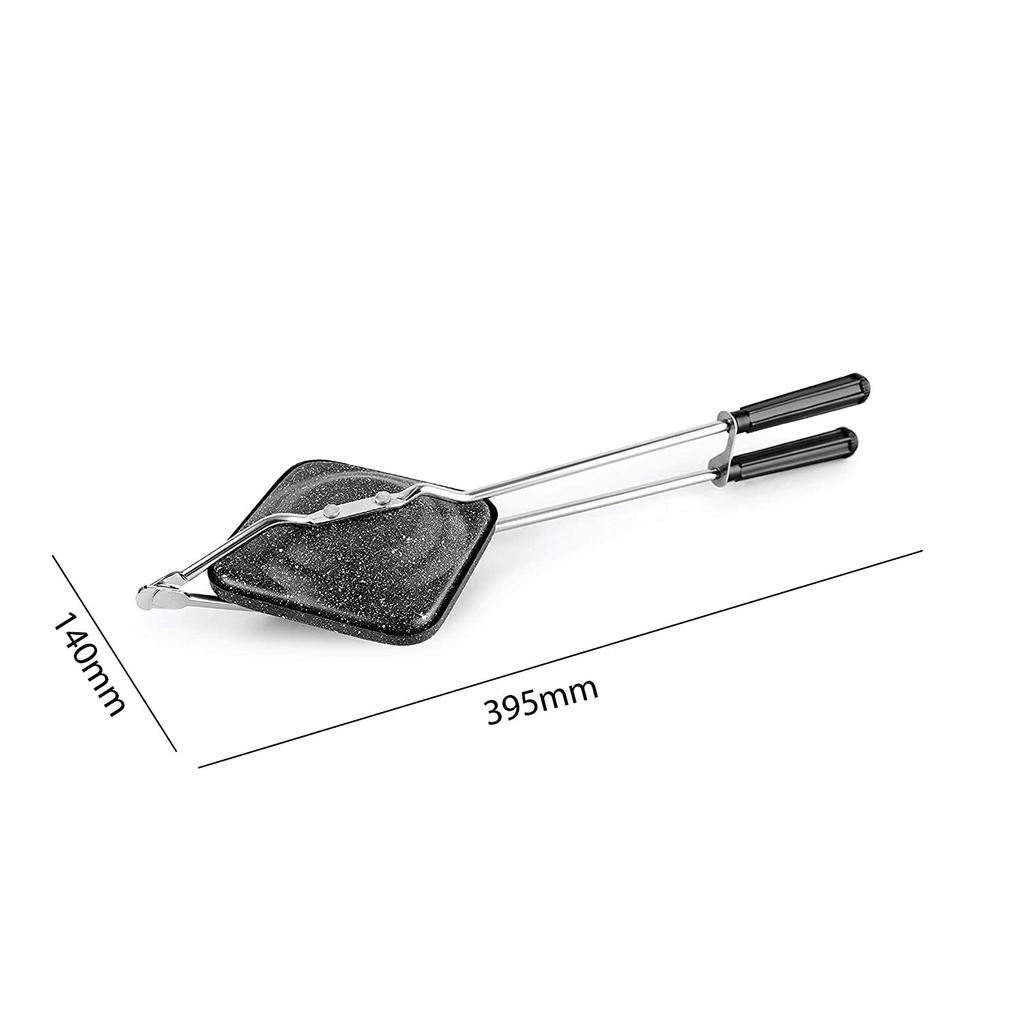 CELLO Non Stick Aluminium Sandwich Toaster For Gas Stove Use With Flame Proof Body And Heat Resistant Handle In Elegant Black Finish
