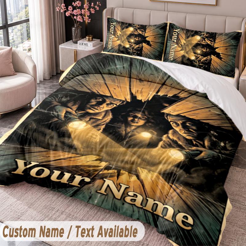 Custom Name Text 3Pcs Bedding Set Die drei Fragezeichen Duvet Cover And Two Pillowcases