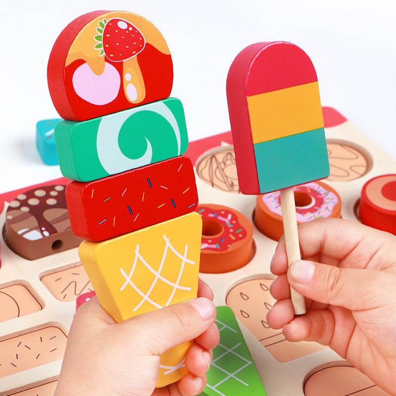 Children's Simulation Play House Ice Cream Shop Variety Dessert Plate Role Play Early Education Puzzle Kitchen Puzzle