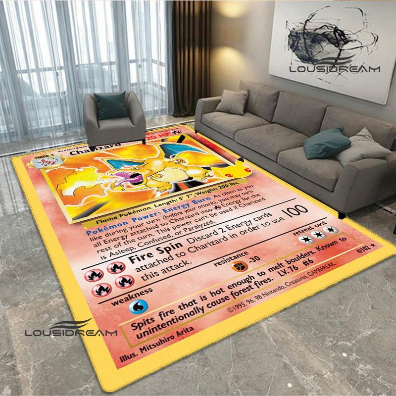 Cartoon Pokémon Trading Card Game Print carpet Non-slip carpet carpets for living room area rug Door pad anime rug birthday gift