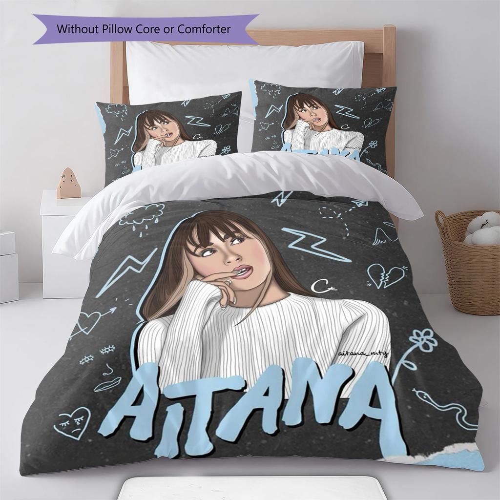 Aitana Pattern Bedding,Quilt Set Quilt Cover Pillowcase Home Birthday Gift (1 * Duvet Cover + 2 * Pillowcase, Without Core)