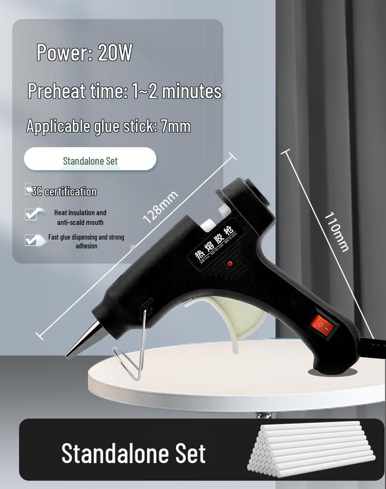 Electric Hot Melt Glue Gun with High Viscosity 11mm Glue Sticks for Household and Crafts