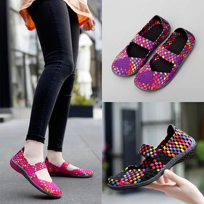 The New Large Size Ladies Woven Shoes Sports Casual Shoes 35-42