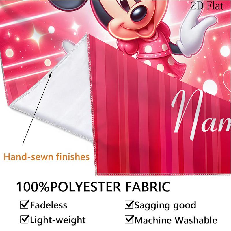 Customized Name Interior Tapestry Wall Hanging Love Magic Minnie Heartfelt Party for Home Decor Aestheticism Tapestry Large Tapestry