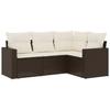 Vidaxl 4-Seater Garden Lounge Set, Cushions, Brown Rattan Pe
