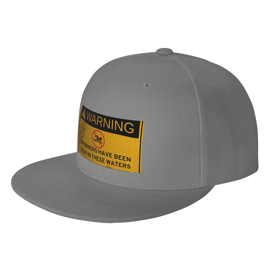 Fashion An Undead Glitch Drowner Warning Sign Flat Brim Sun Hat Japanese Minimalist Sports Visors