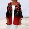Women's Casual Fashion Retro Printed Lightweight Medium Length Jacket Cardigan