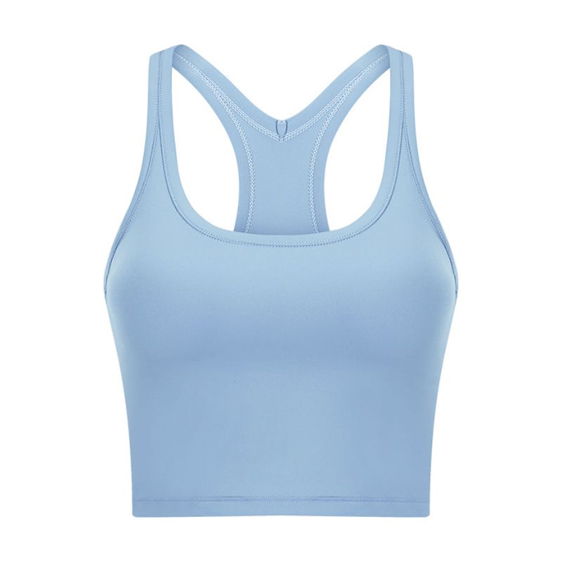 Original I-Shaped Yoga Vest Female with Chest Pad Beauty Back Exercise Underwear Female Bubble Wrap Running Fitness Bra Can Be Outwear