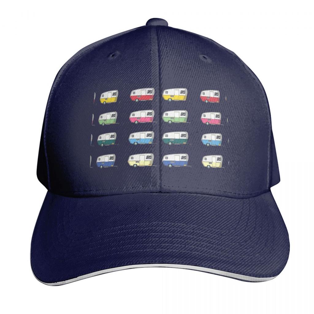 Colourful Vintage Eriba Puck Caravan Daisy Cap Fashion Casual Baseball Caps  Summer Unisex Baseball Hats Polychromatic