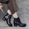 GKTINOO 2025 New Autumn Winter Thick Heel Ankle Boots Women Warm Boots Shoes Handmade Genuine Leather Zipper Retro Boots