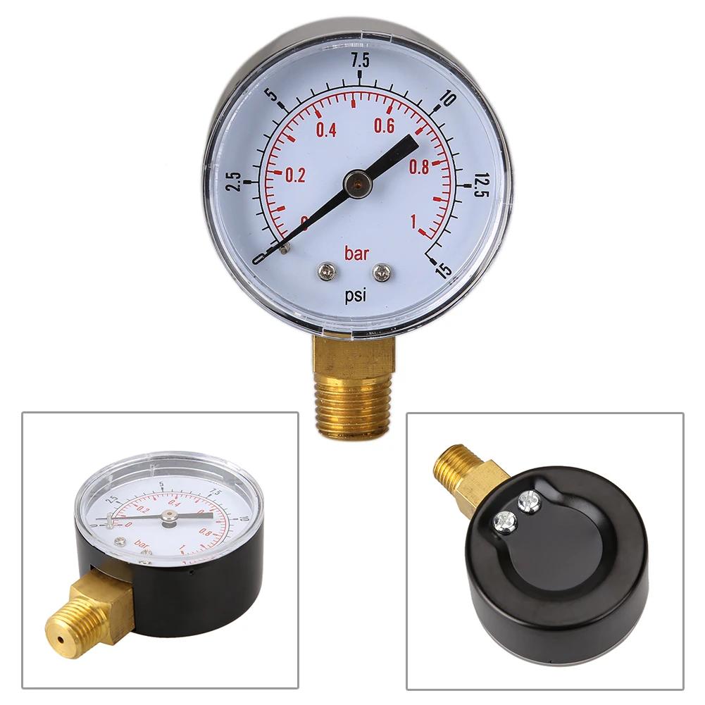 Face Pressure Gauge 15/30/60//100//160/200 PSI & Bar for Air Gas Water Fuel Liquid.Car Tyre Air Pressure Tester Tire Gauge