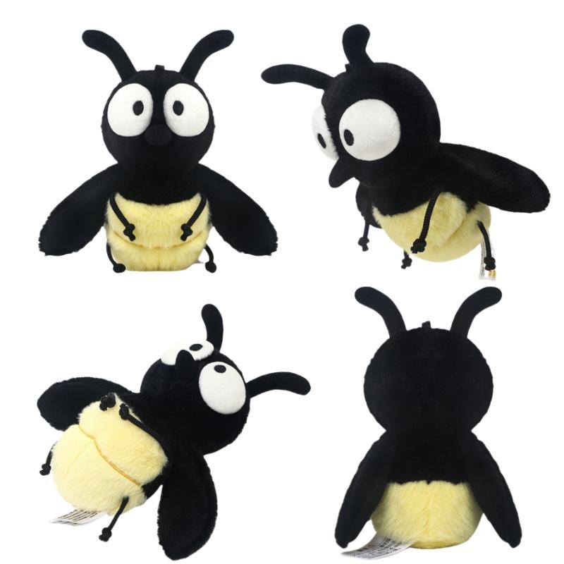 Creative Mosquito Plush Toys Kawaii Stuffed Bug with Angry Face Dolls Firefly Caterpillar Ladybug Dragonfly Gift for Kids Birth