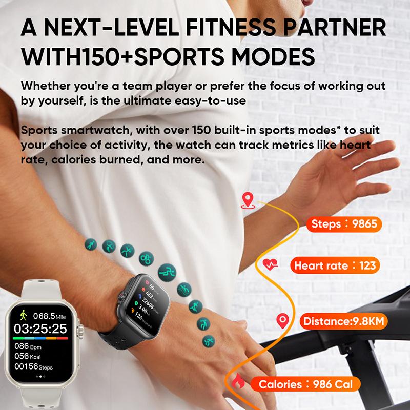 Smart Watch Ultra 2 SE Men Women 1000mAh AMOLED Heart Rate 100+Sport Bluetooth Call GPS Track Waterproof Smart Watch IOS Android