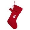 Christmas 26 Large Letter Socks Pendant Decoration Knitted Embroidered Gift Bag (Red) Cute Red Christmas Tree Hanging Sock Decor